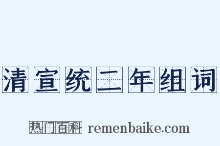 清宣统二年组词是什么意思的图片